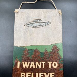 Placa Rectangular Grande “I Want To Believe”
