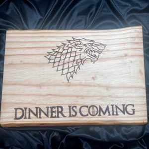 Tábua de Cozinha Rústica “Dinner is Coming” - Tamanho médio