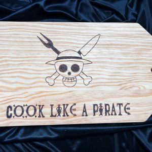 Tábua de Cozinha de Pinho sem Pega “Cook like a Pirate”