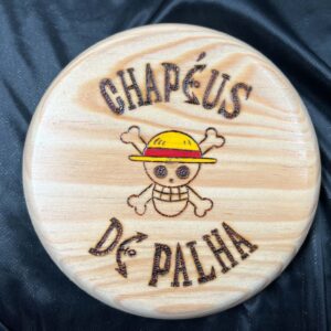 Placa de Pendurar Redonda em Pinho "Chapéus de Palha"