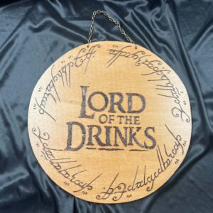 Placa de Pendurar Redonda Grande "Lord ot the Drinks"